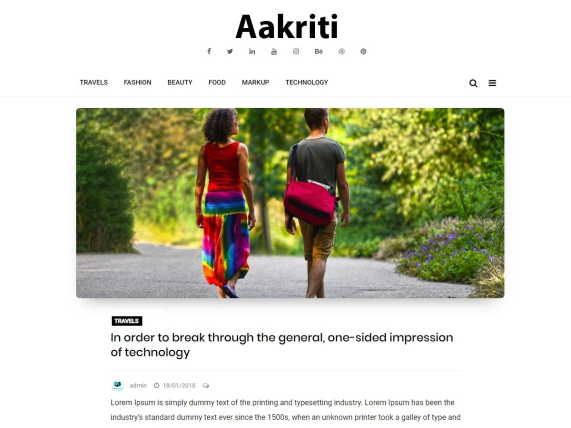 WordPress Theme Aakriti Personal Blog