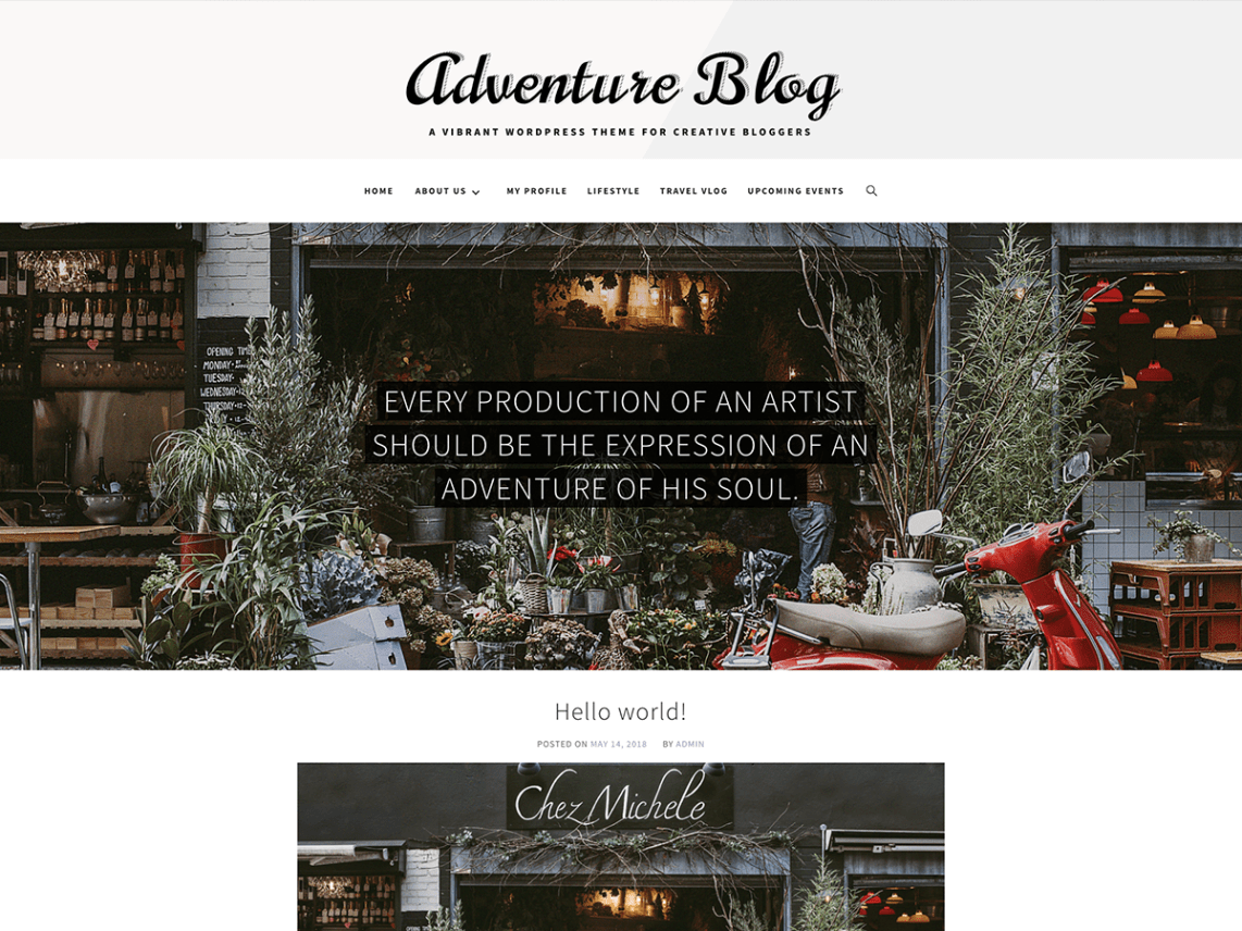 WordPress Theme Adventure Blog