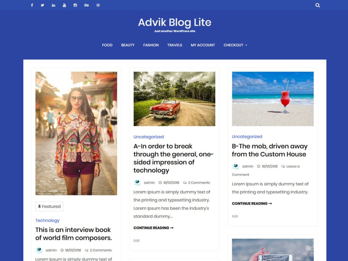WordPress Theme Advik Blog Lite