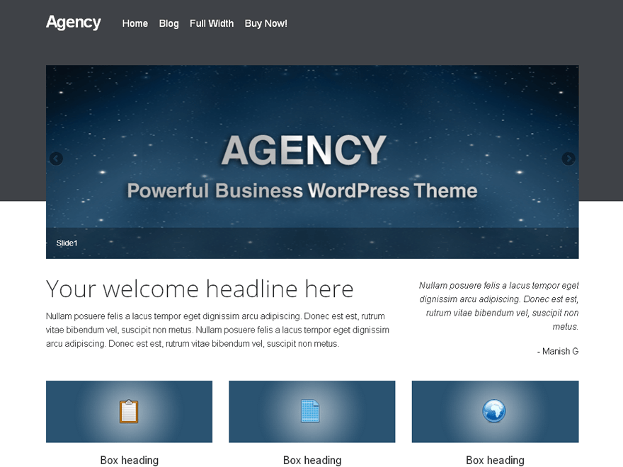 WordPress Theme agency