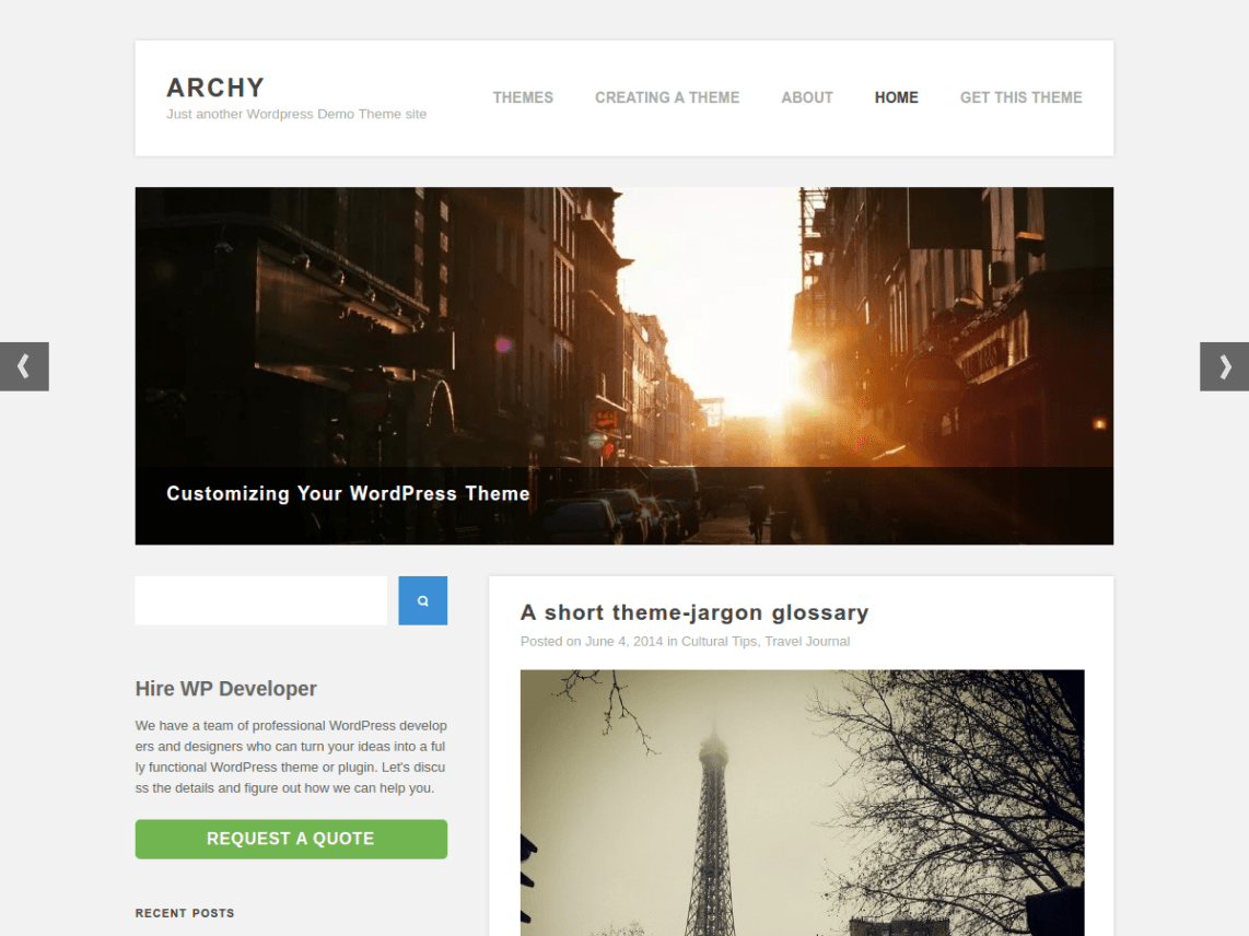 WordPress Theme Archy