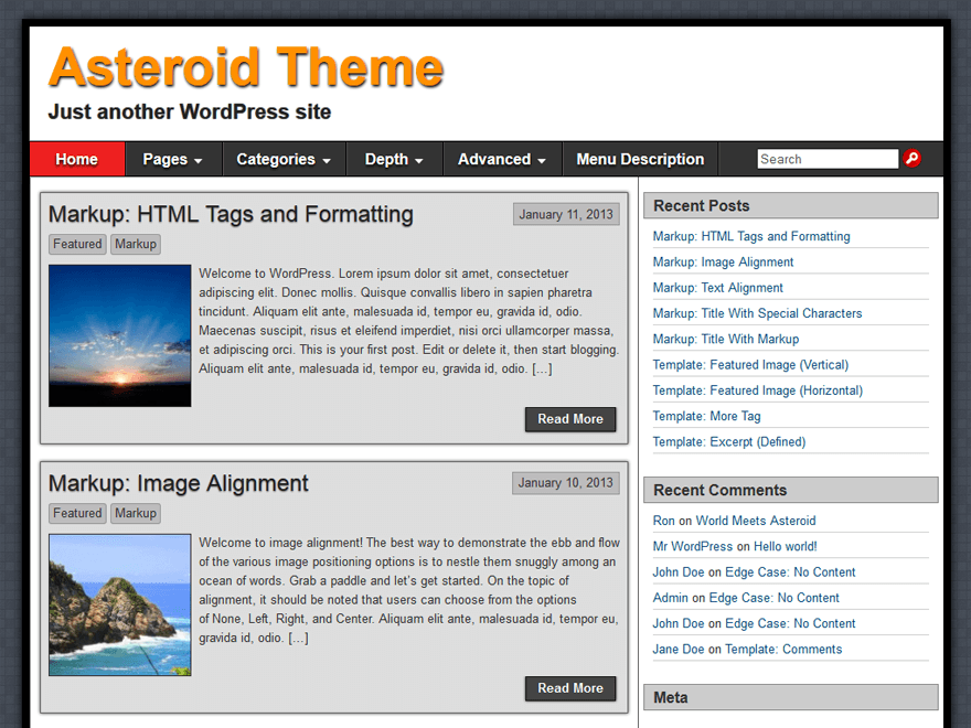 WordPress Theme Asteroid