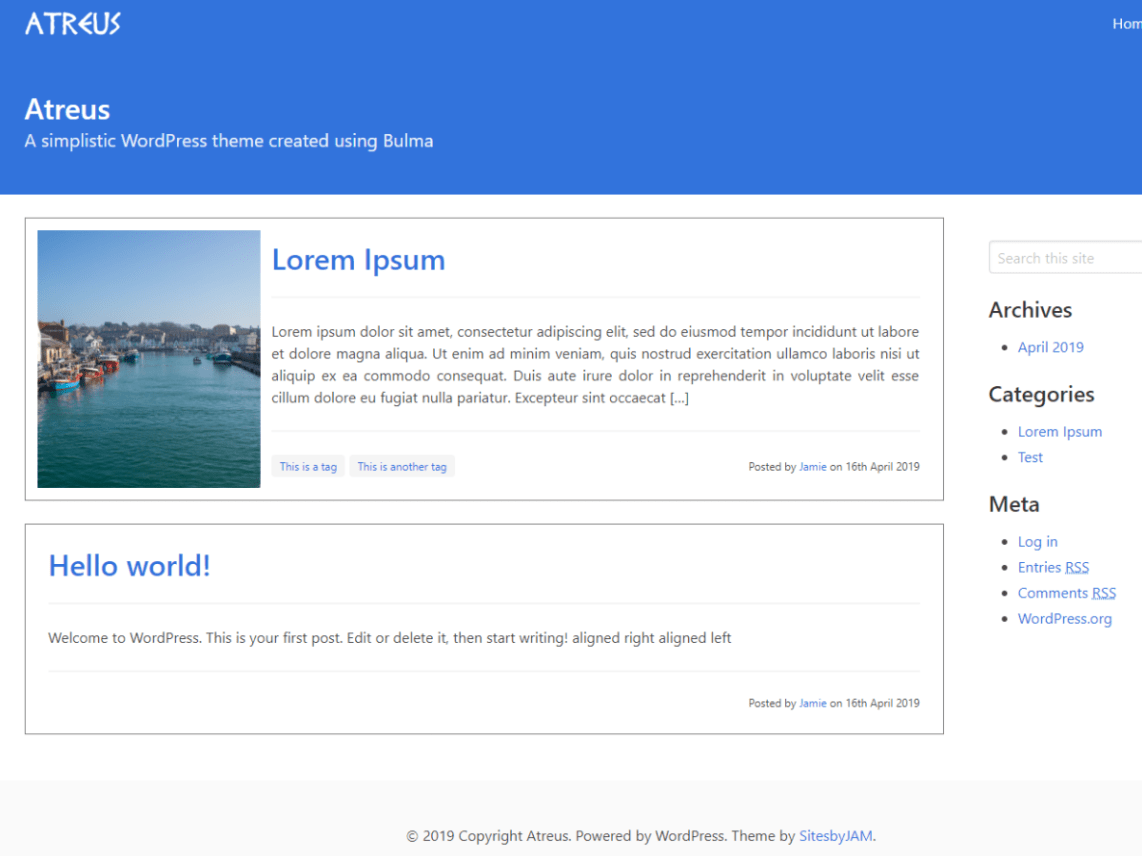 WordPress Theme Atreus