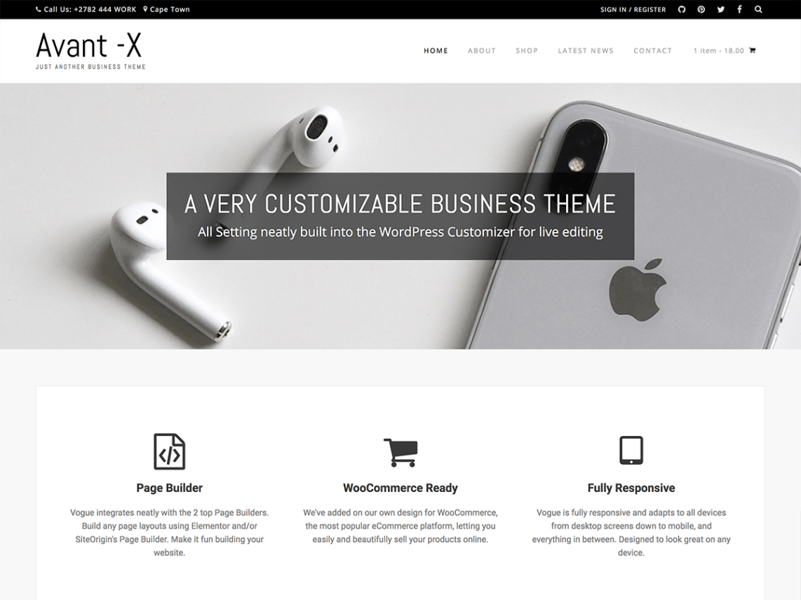 WordPress Theme Avant -X