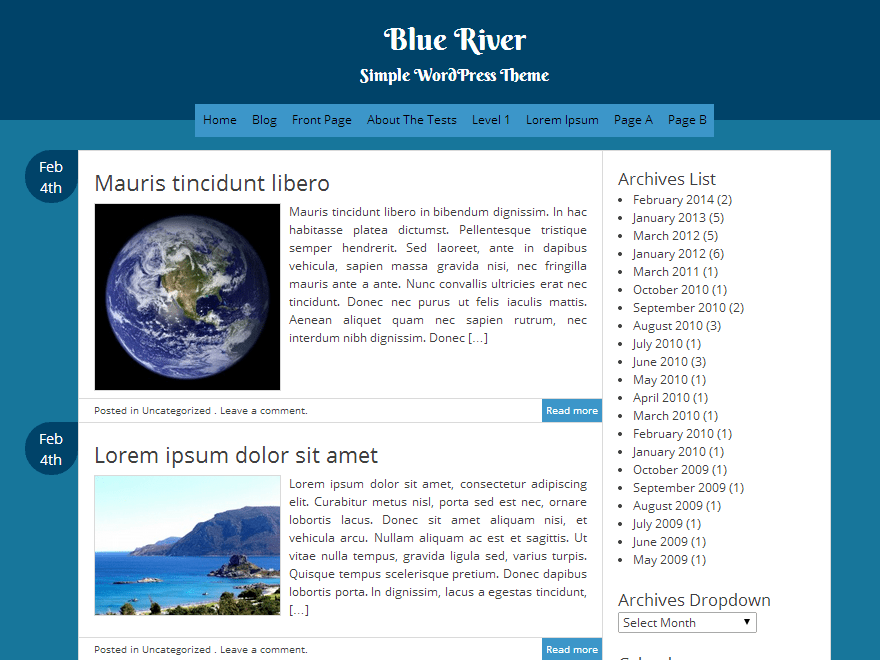 WordPress Theme Blue River