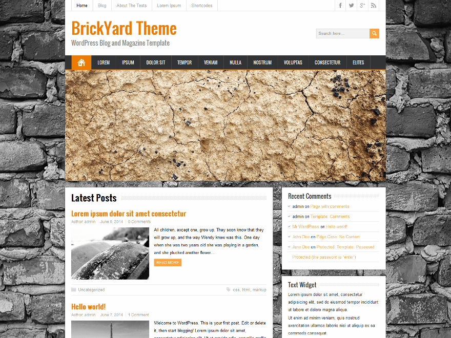 WordPress Theme BrickYard
