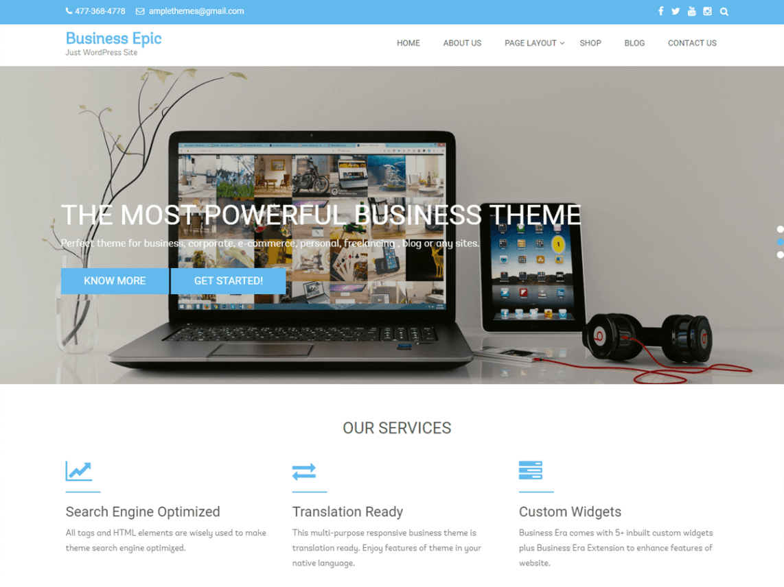 WordPress Theme Business Epic