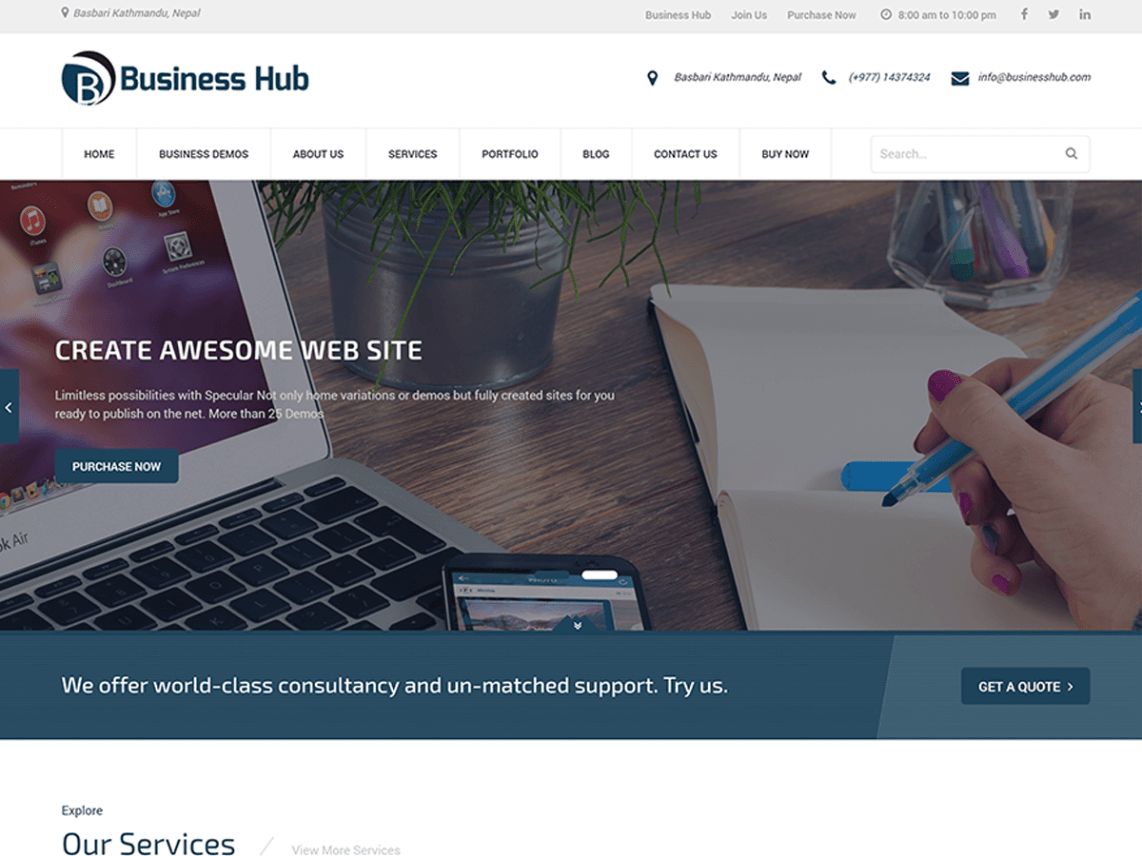 WordPress Theme Business Hub
