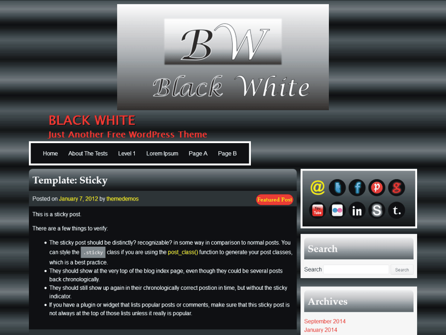 WordPress Theme BW