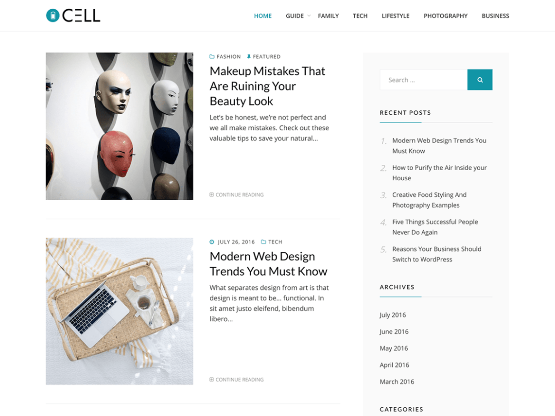 WordPress Theme Cell