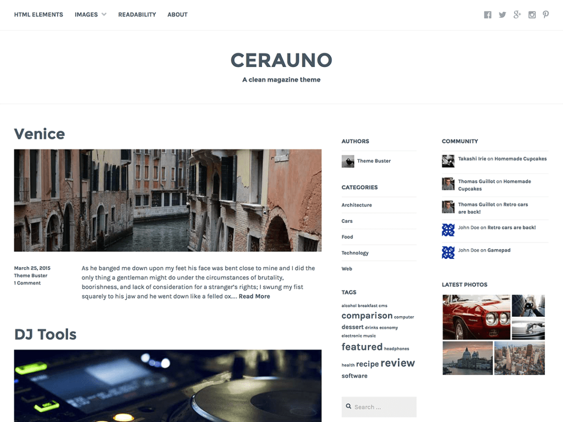 WordPress Theme Cerauno