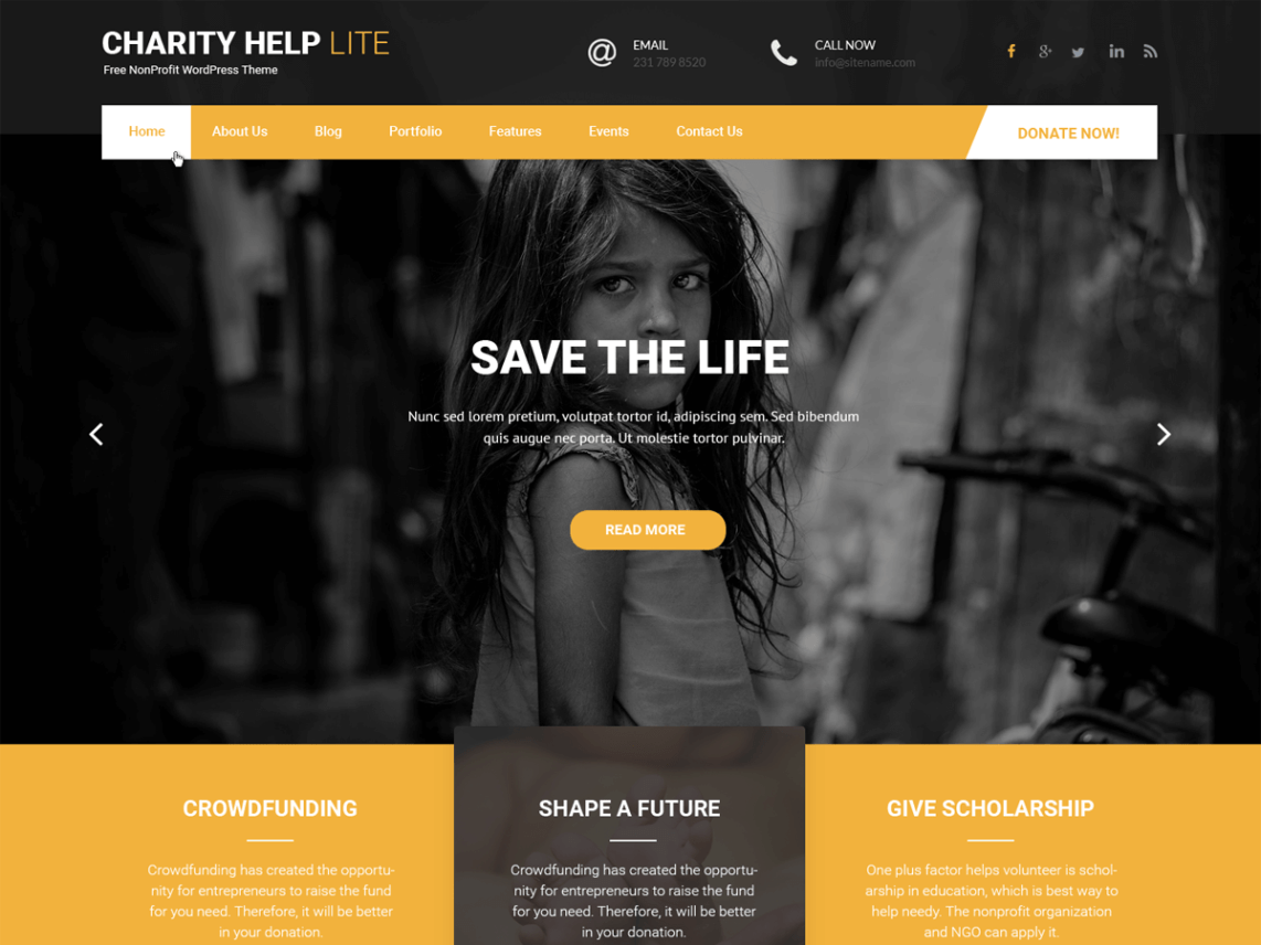 WordPress Theme Charity Help Lite