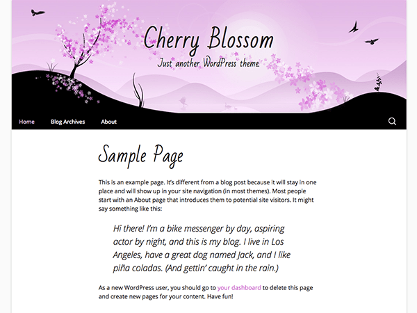 WordPress Theme Cherry Blossom
