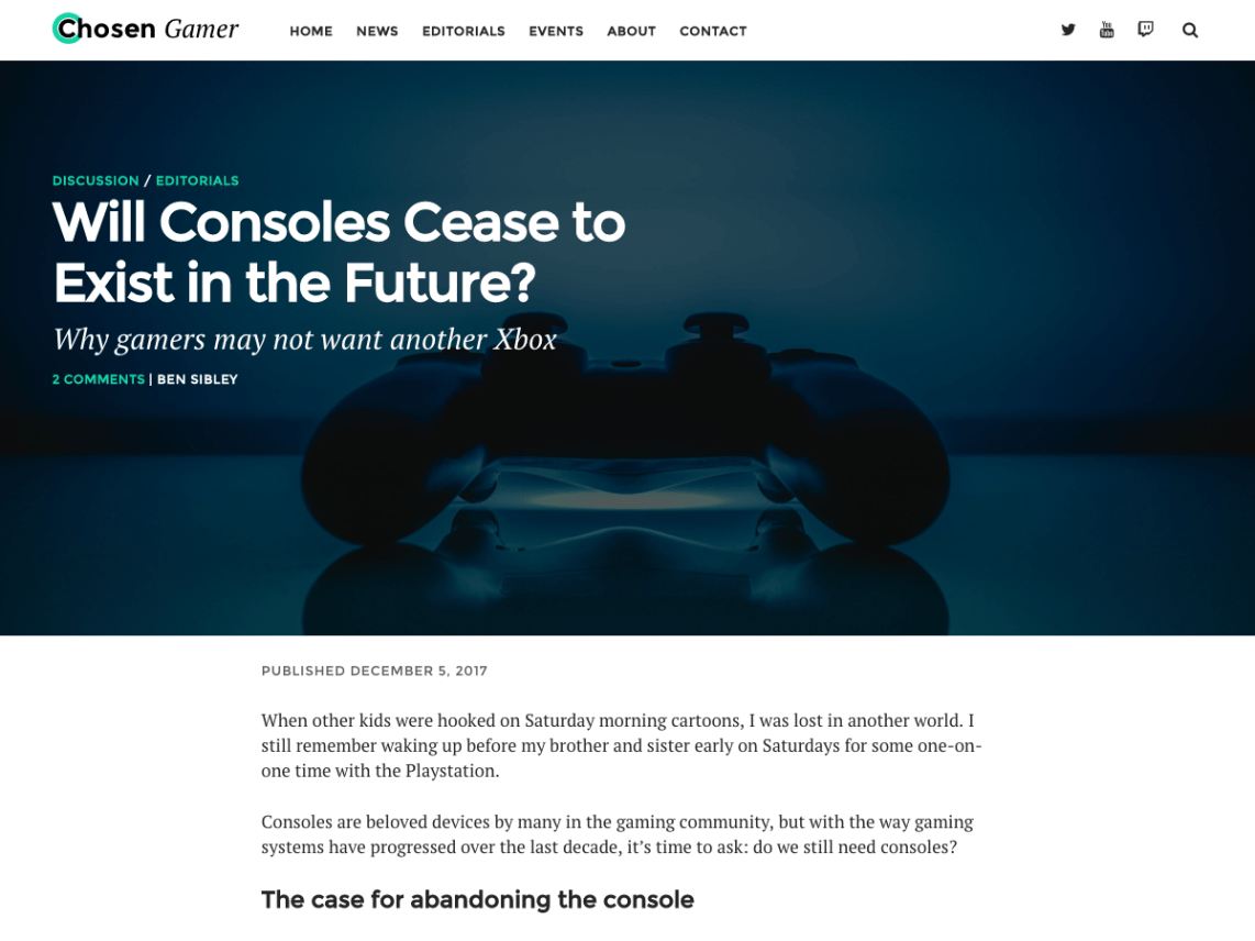 WordPress Theme Chosen Gamer