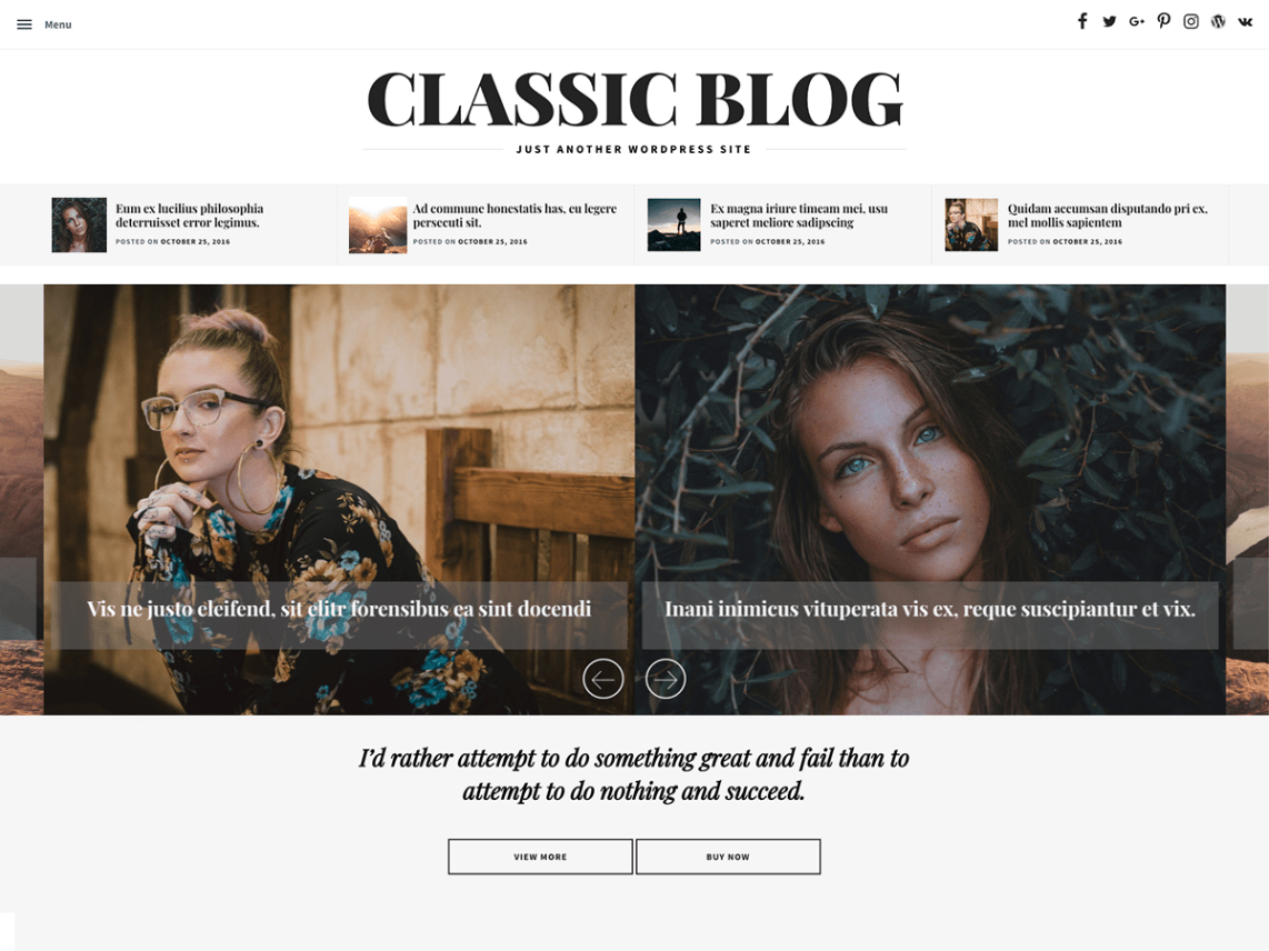 WordPress Theme Classic Blog