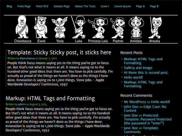 WordPress Theme Clean Black