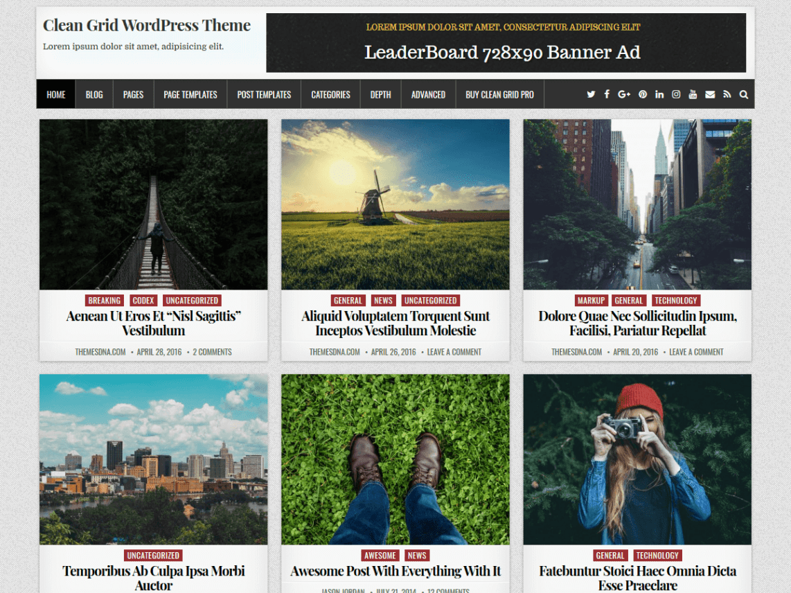 WordPress Theme Clean Grid