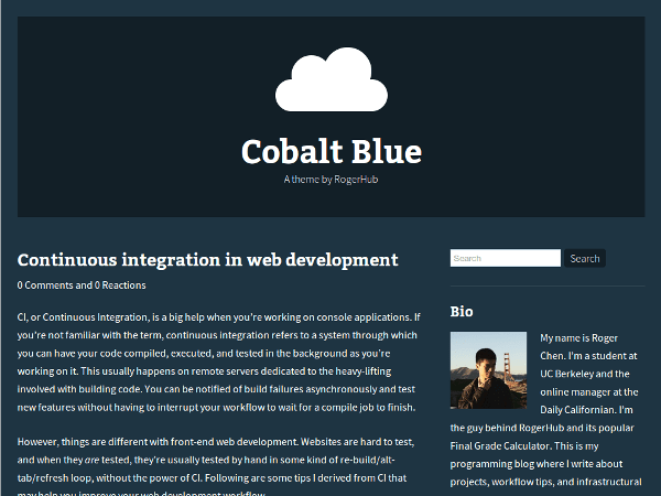 WordPress Theme Cobalt Blue