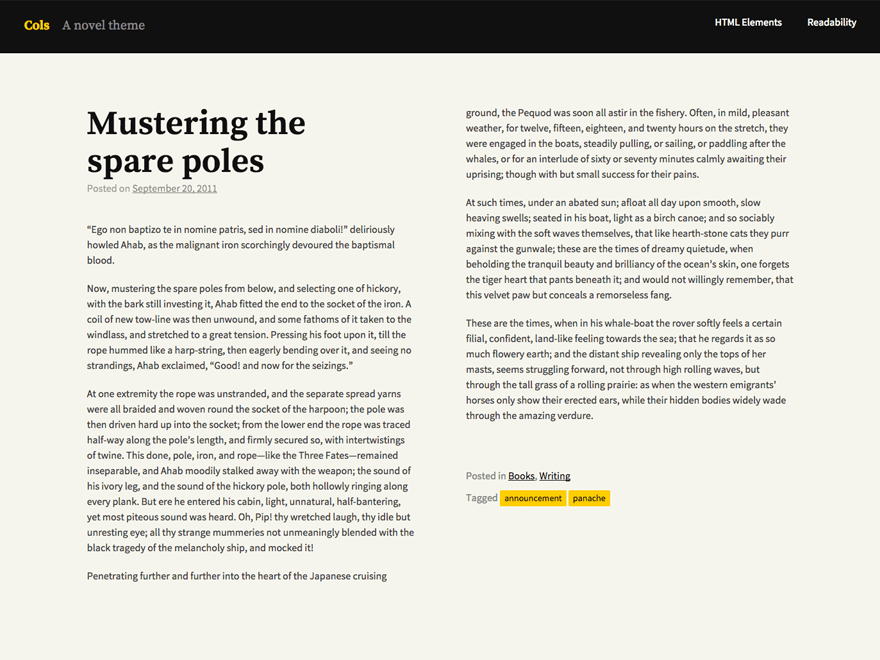 WordPress Theme Cols