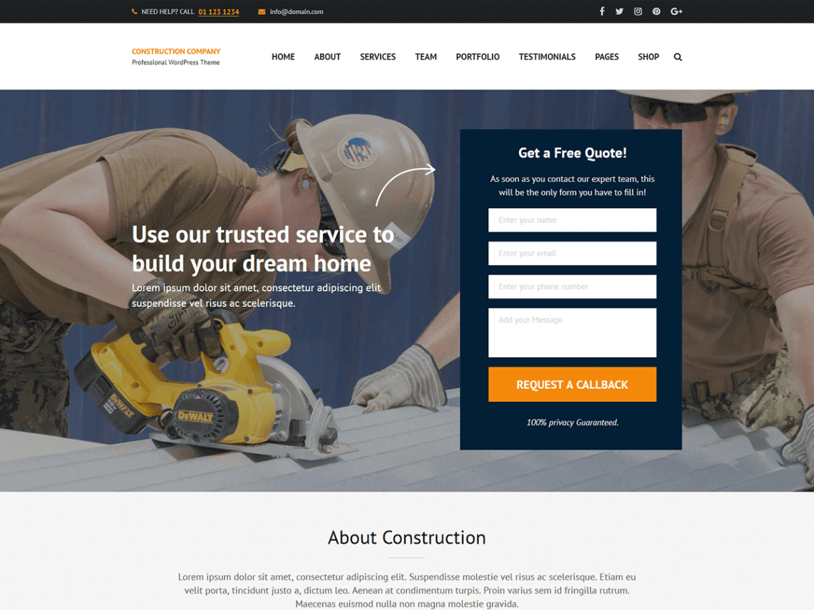 WordPress Theme Construction Company