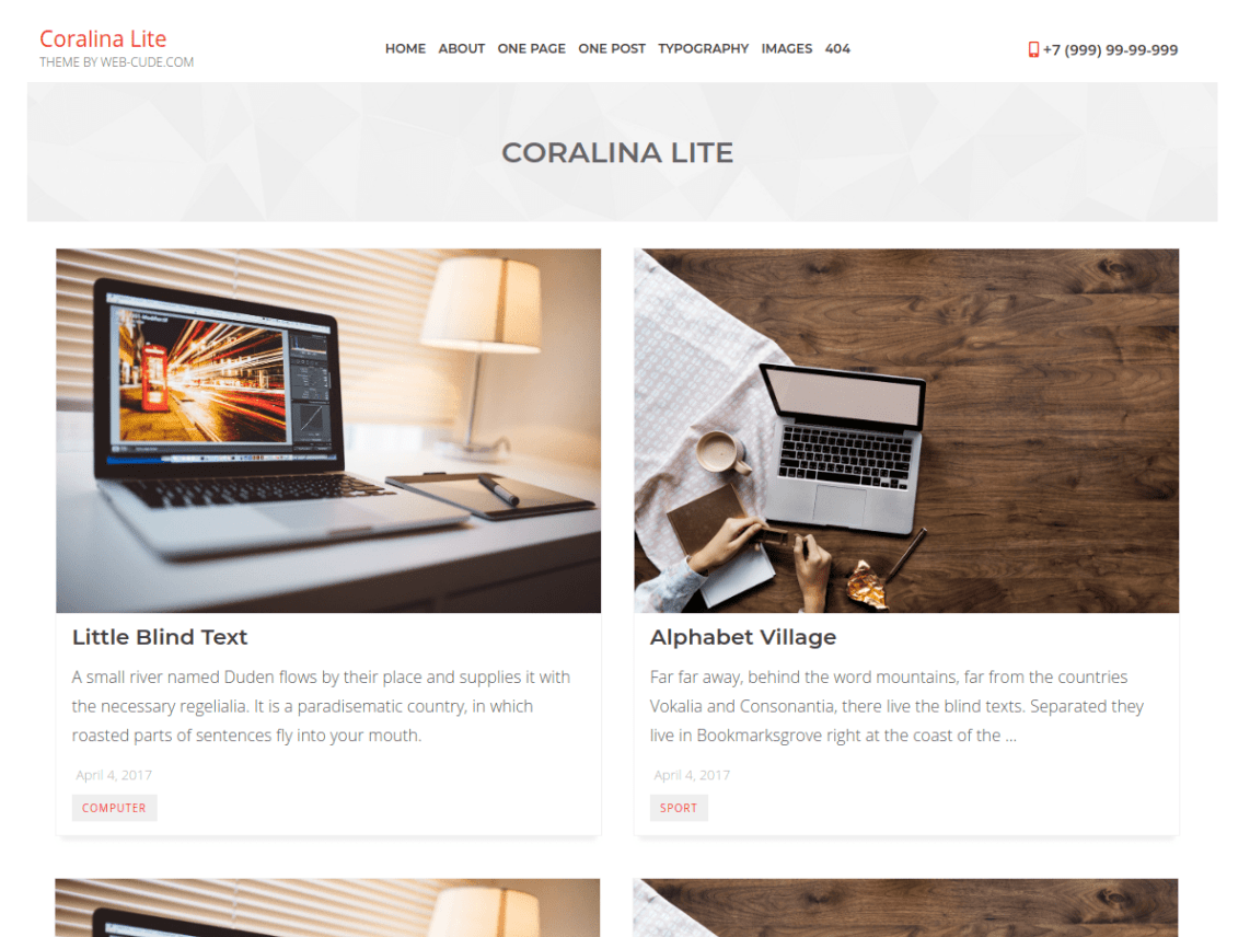 WordPress Theme Coralina Lite