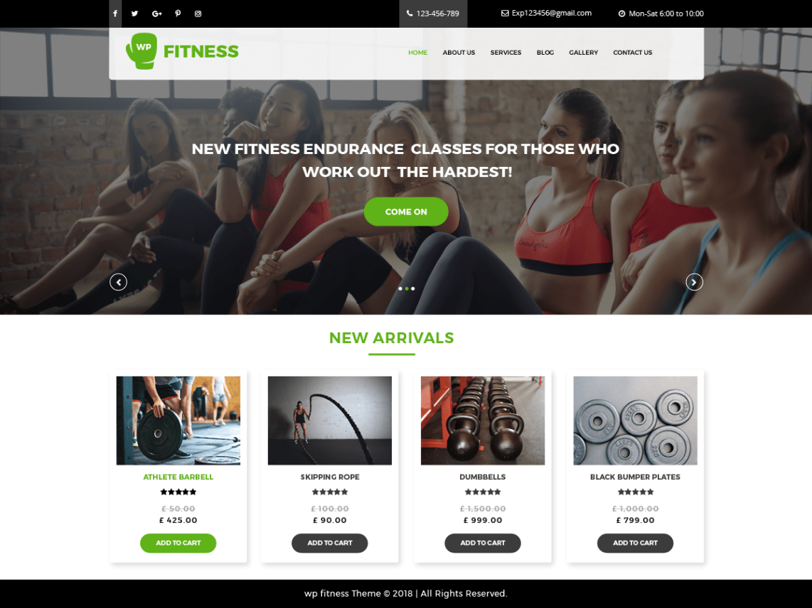 WordPress Theme Core Fitness
