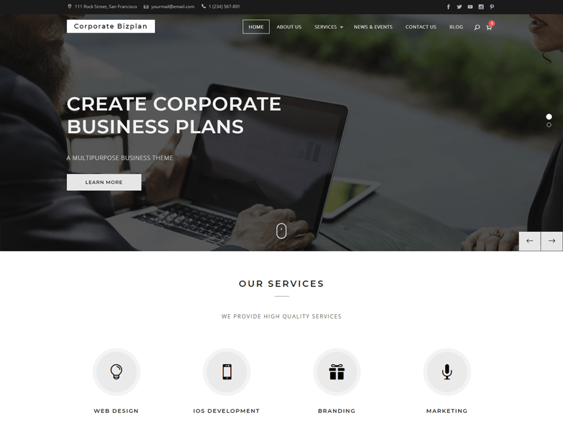 WordPress Theme Corporate Bizplan