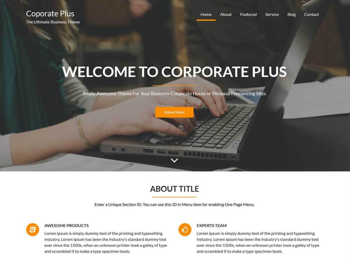 WordPress Theme Corporate plus