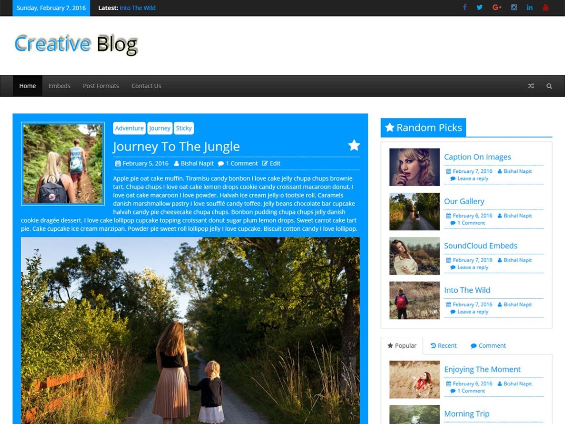 WordPress Theme Creative Blog