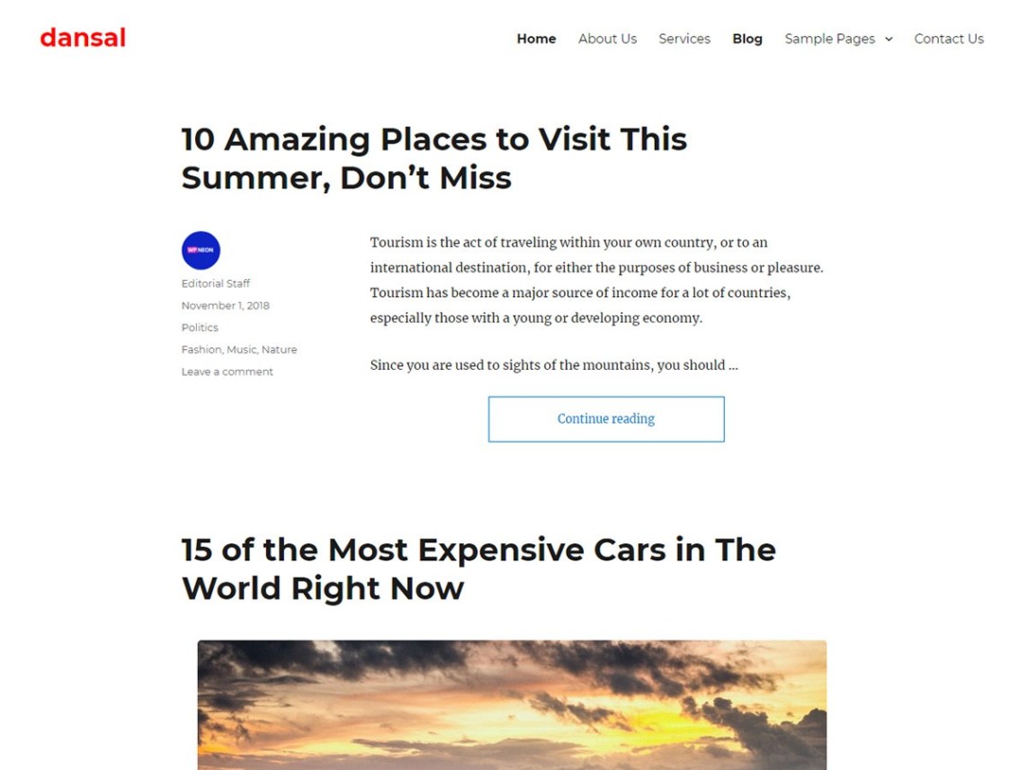 WordPress Theme Dansal