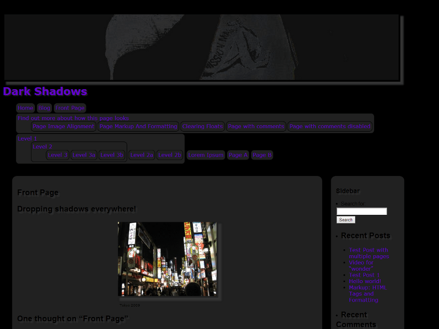 WordPress Theme Dark Shadows