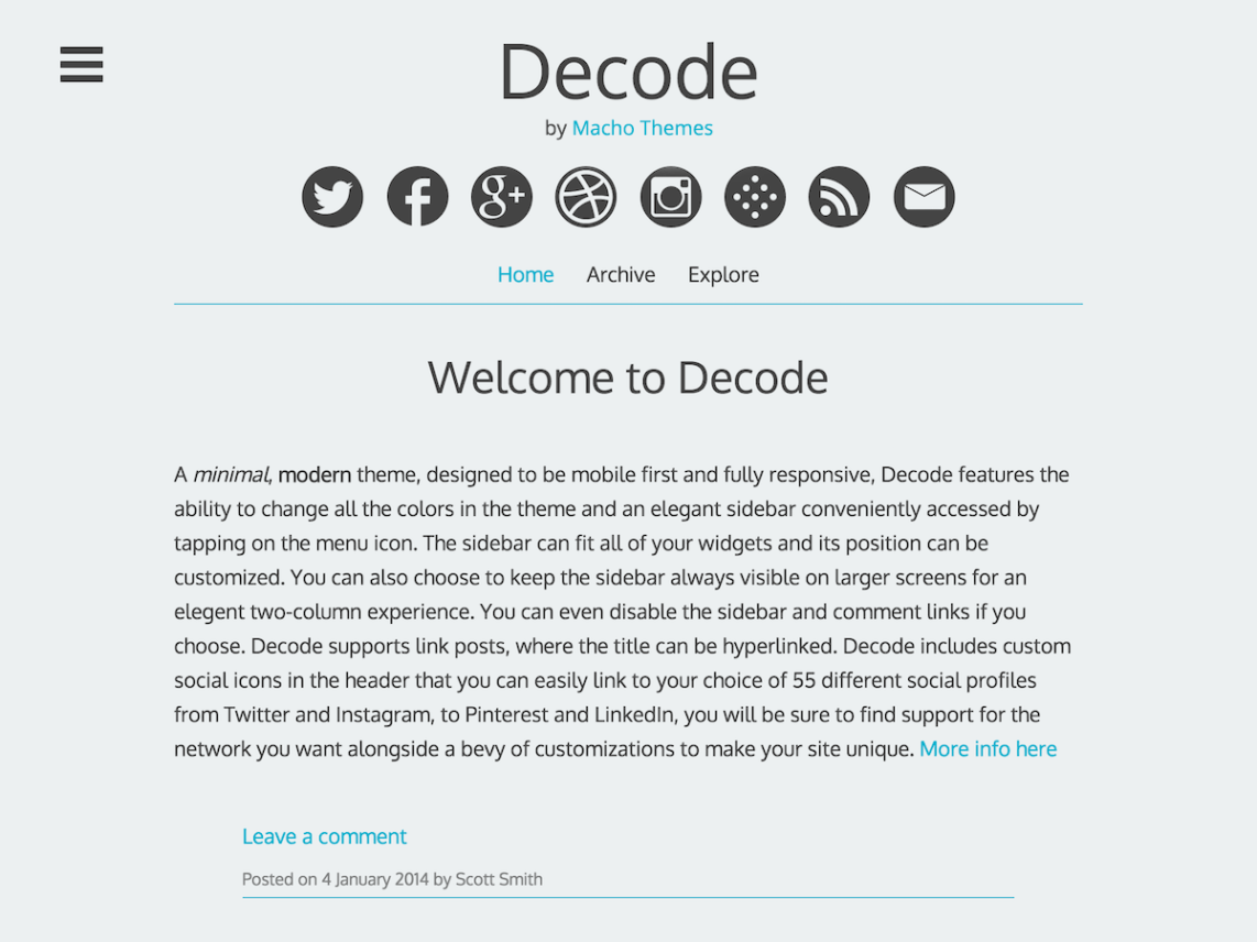 WordPress Theme Decode