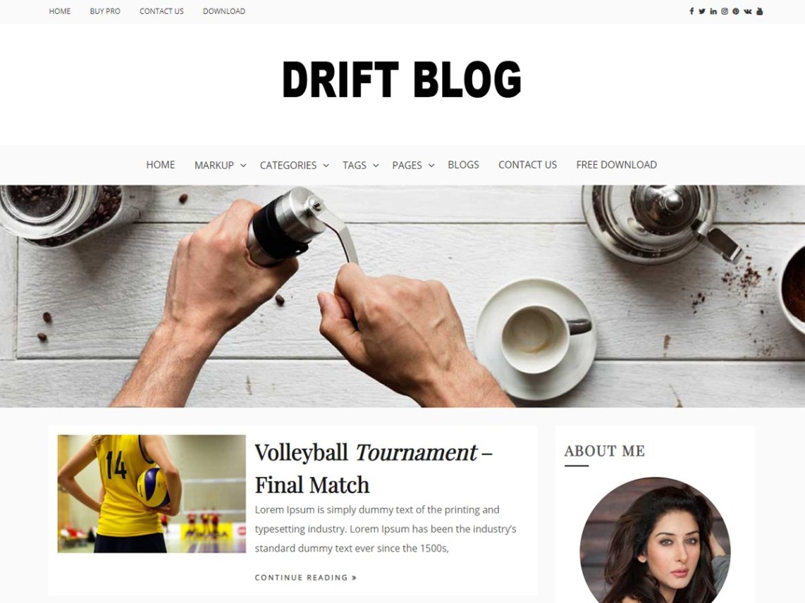 WordPress Theme Drift Blog