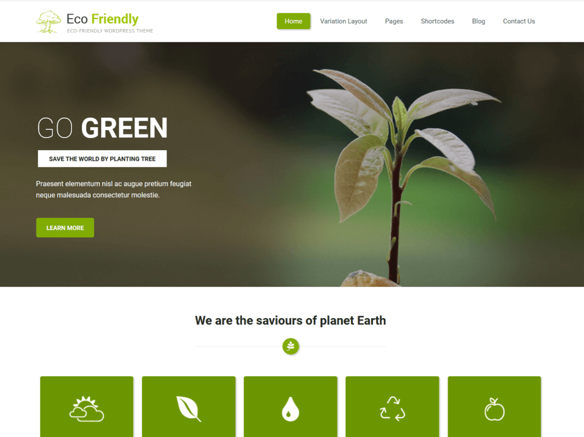 WordPress Theme Eco Friendly Lite