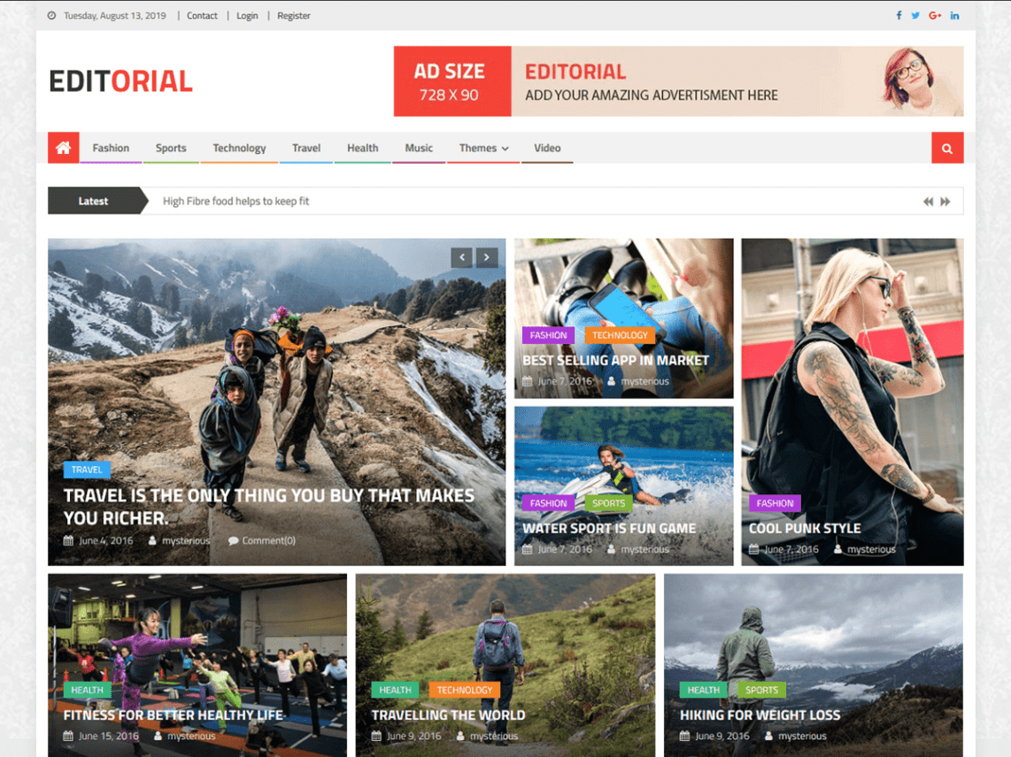 WordPress Theme Editorial