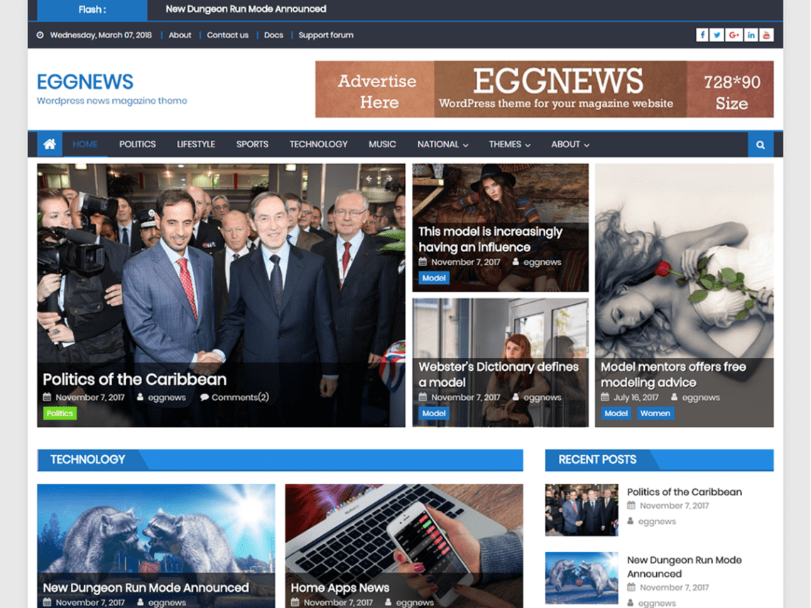 WordPress Theme Eggnews