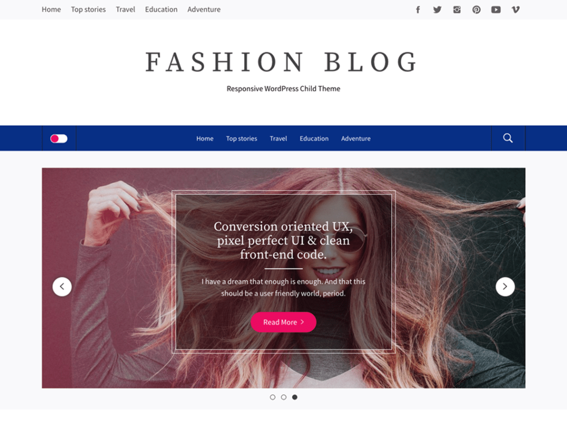 WordPress Theme Fashion Blog
