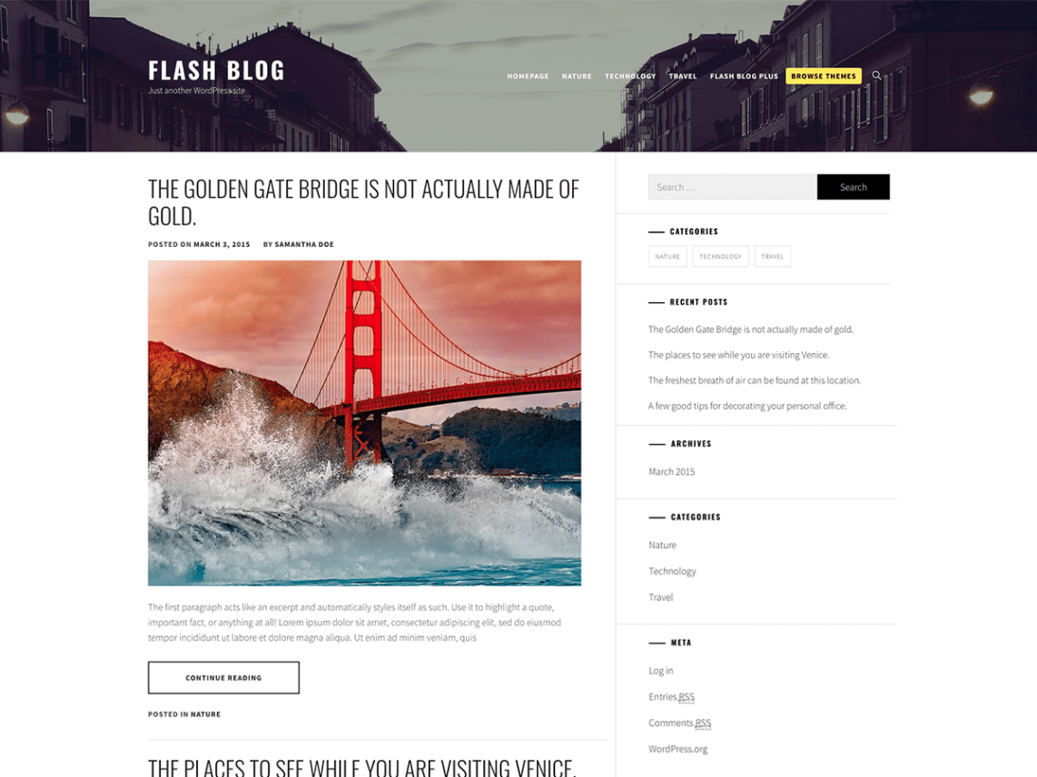 WordPress Theme Flash Blog