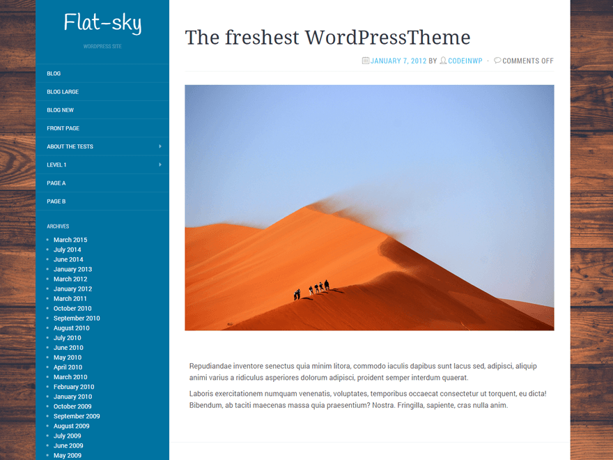 WordPress Theme Flat-Sky