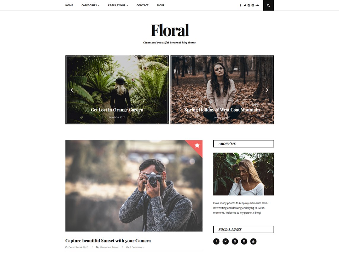 WordPress Theme Floral Lite