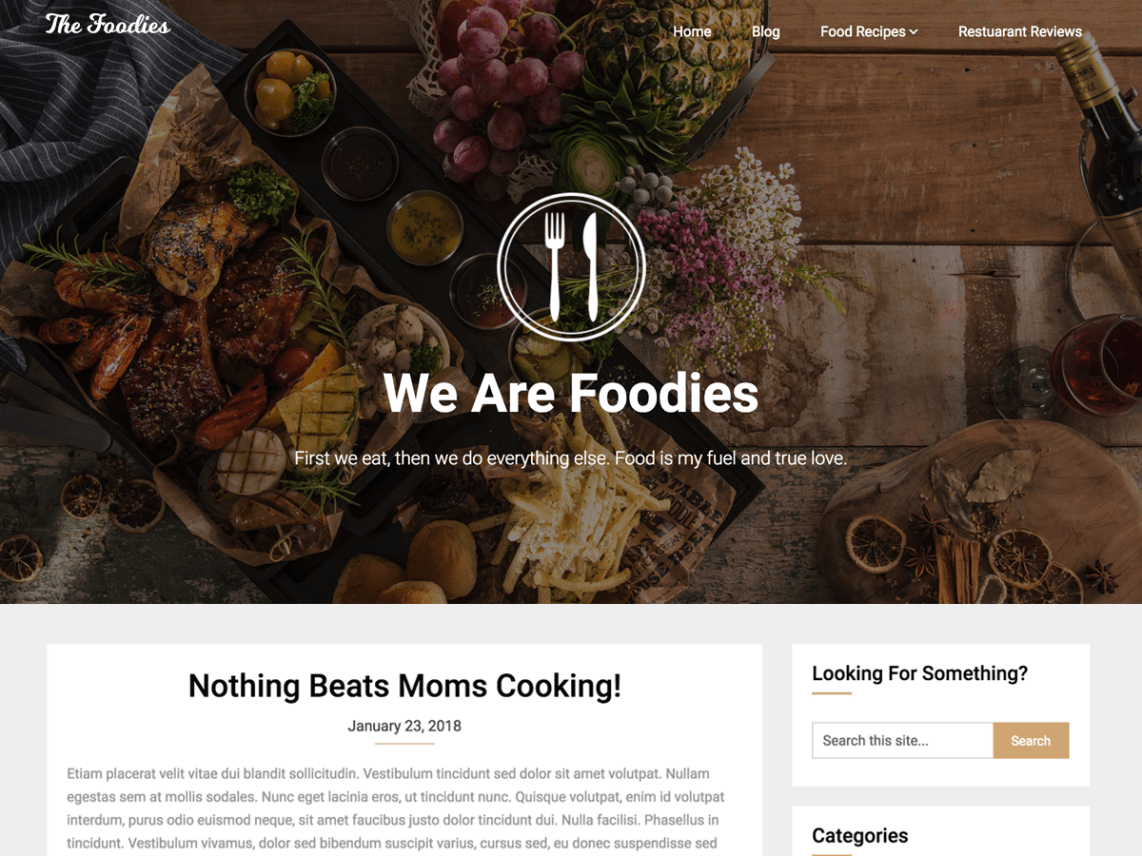 WordPress Theme Foodie blog