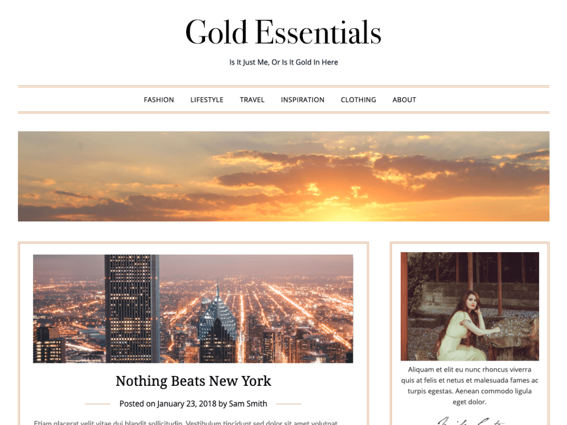 WordPress Theme Gold Essentials