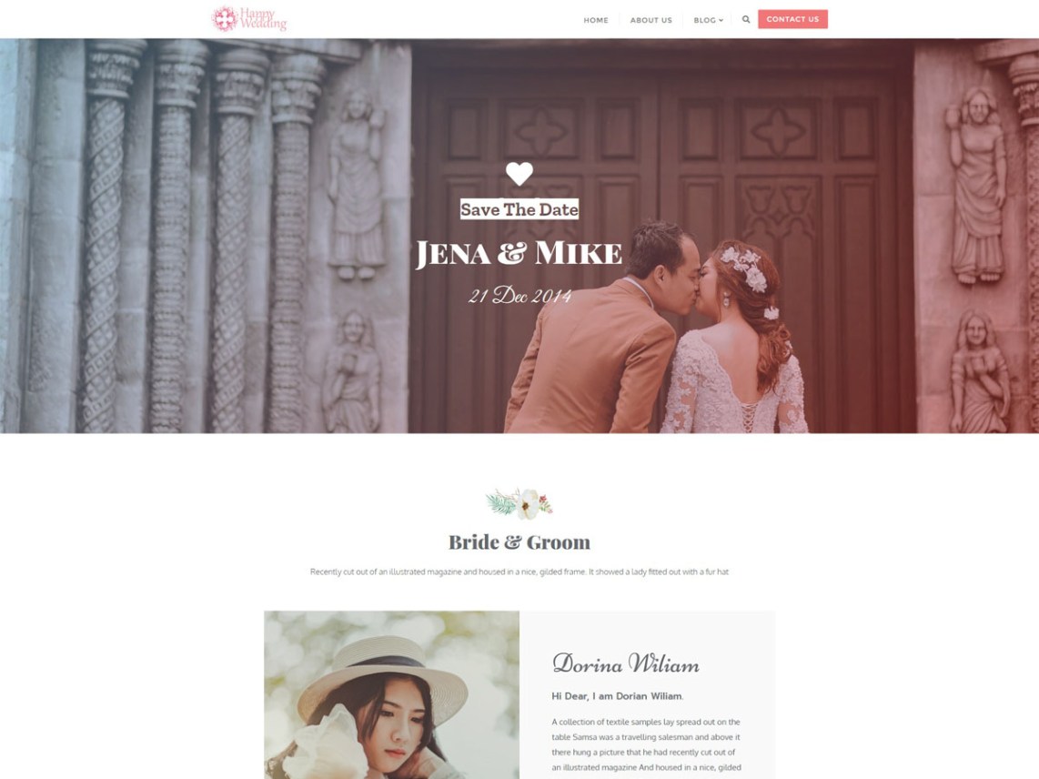 WordPress Theme Happy Wedding Day