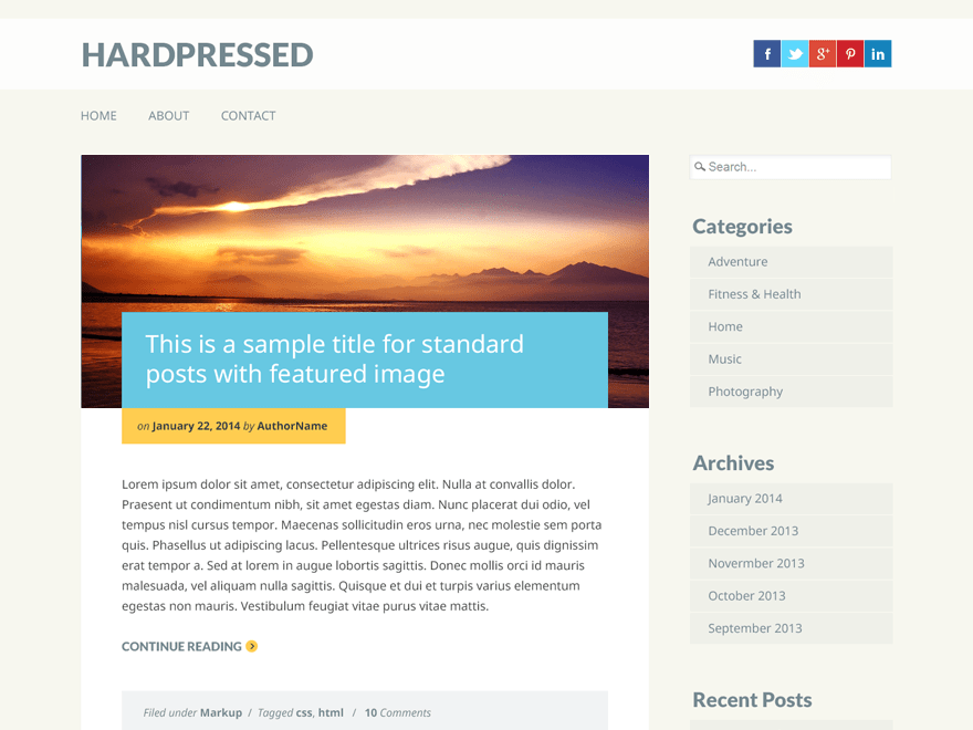 WordPress Theme Hardpressed
