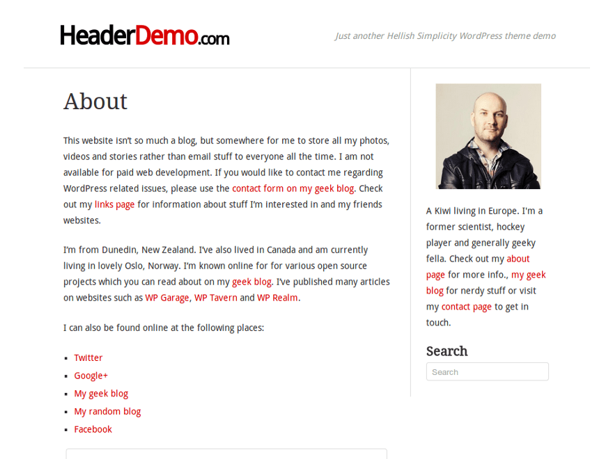 WordPress Theme Hellish Simplicity