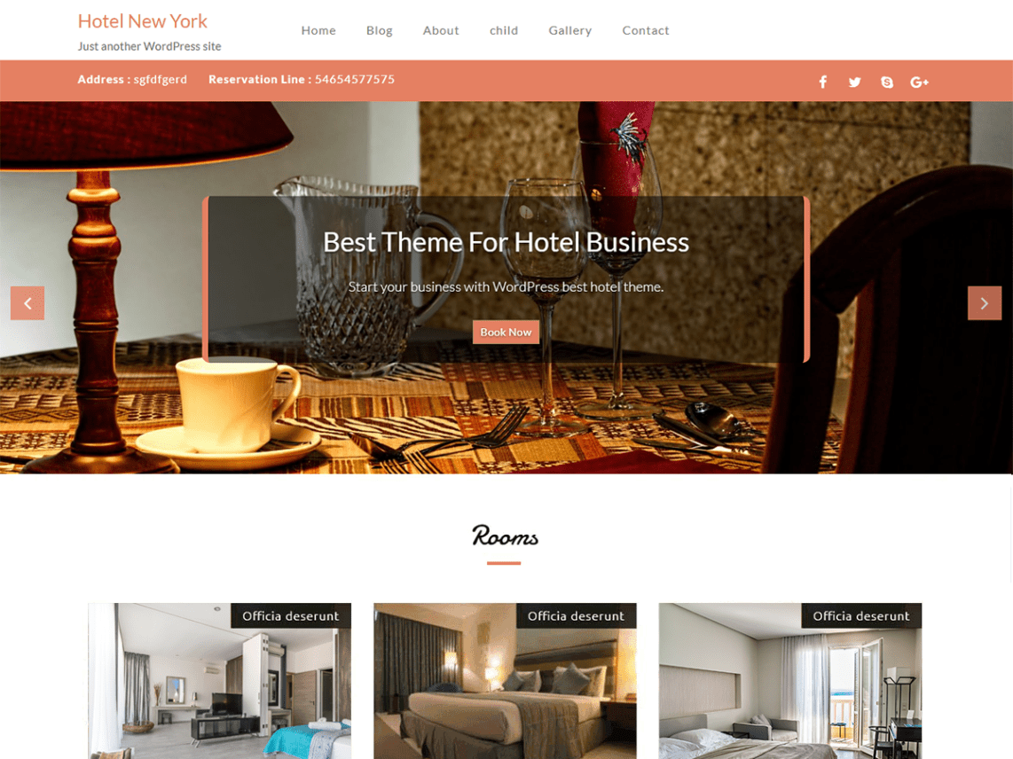 WordPress Theme Hotel New York