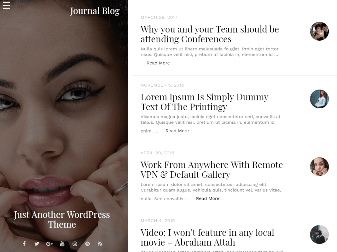 WordPress Theme Journal Blog