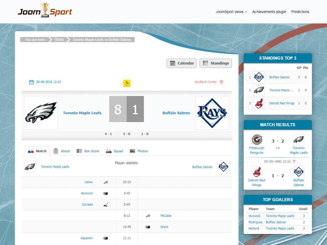 WordPress Theme Kodiak Hockey Sport