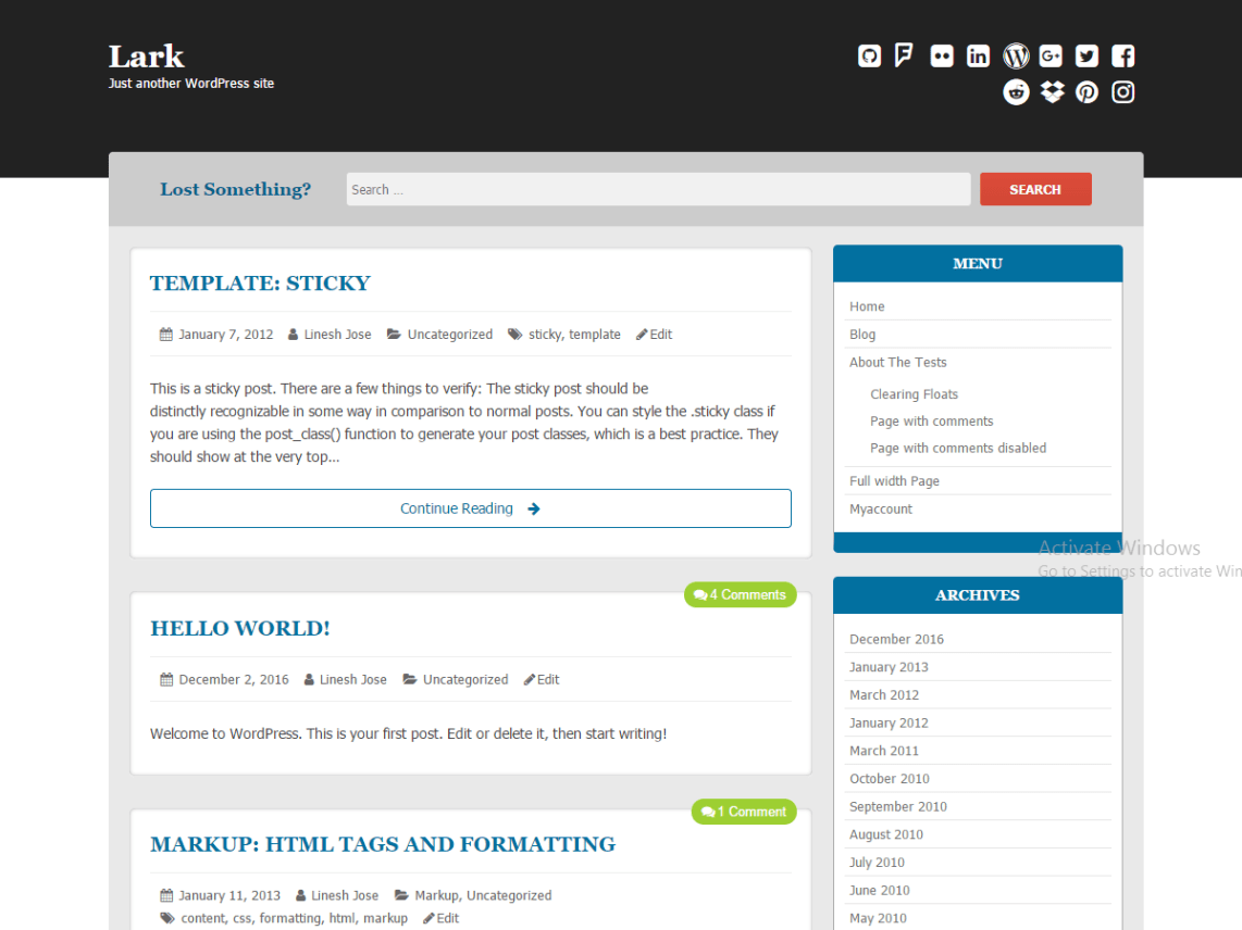 WordPress Theme Lark