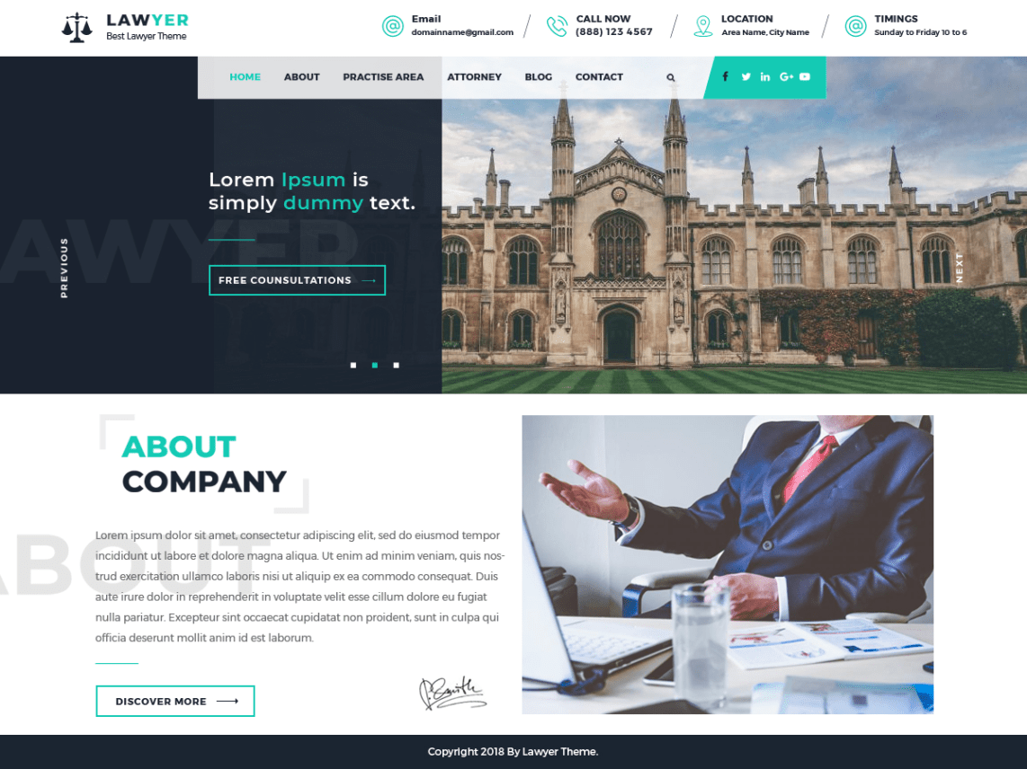 WordPress Theme Lawyer Lite